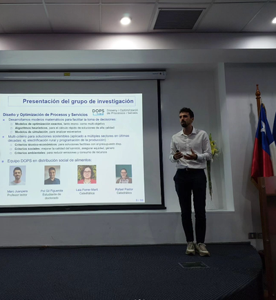 Marc Juanpera, was invited to the University of Santiago de Chile, to give a talk on the use and impact of quantitative methods of operations research in the social distribution of food